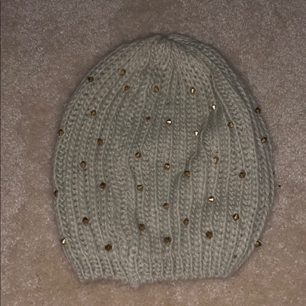 Tan sequined beanie